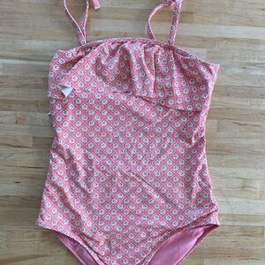 Vineyard Vines Pink Patterned Kids Swim One Piece